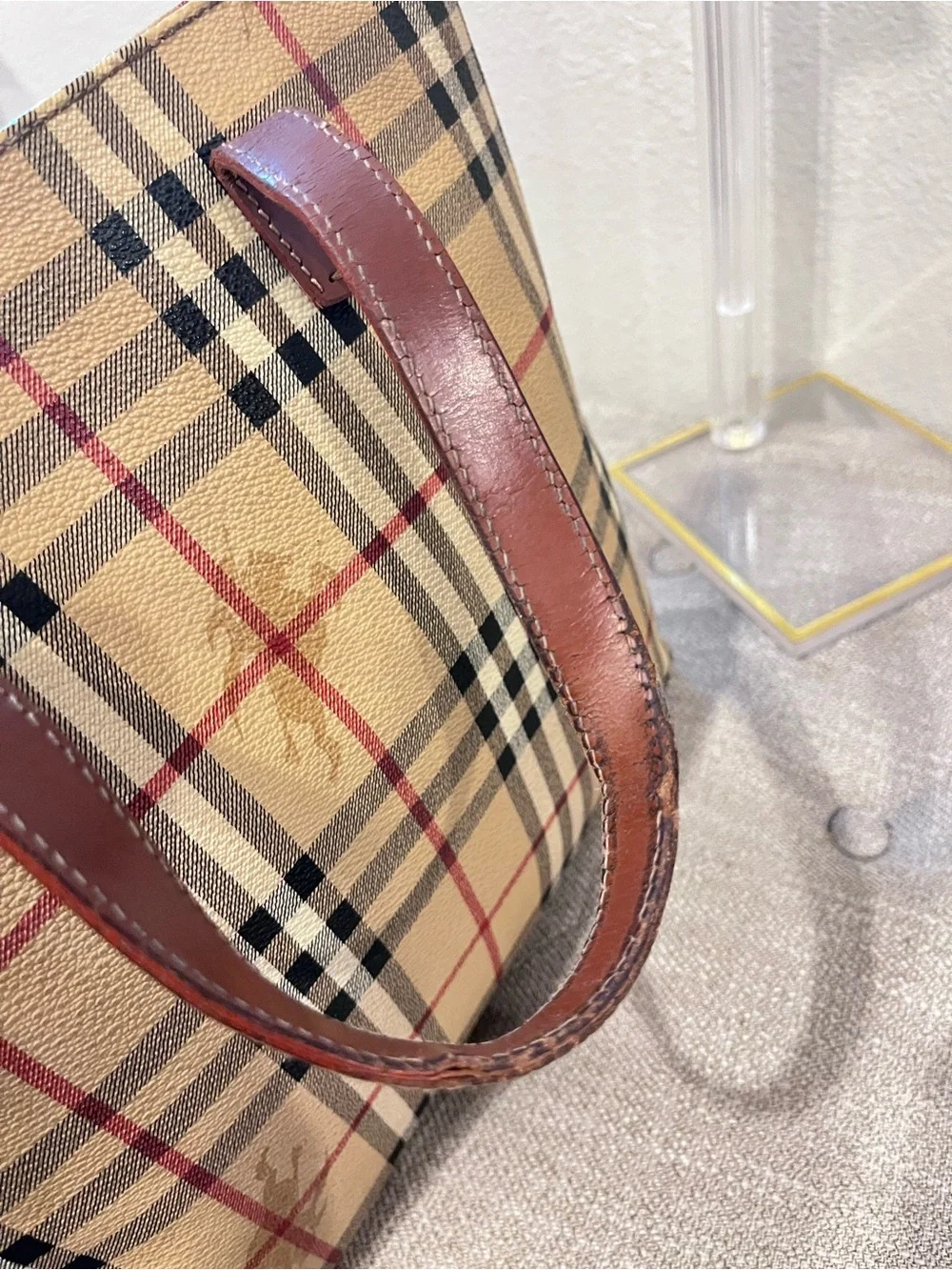 Burberry Haymarket vintage tote bag